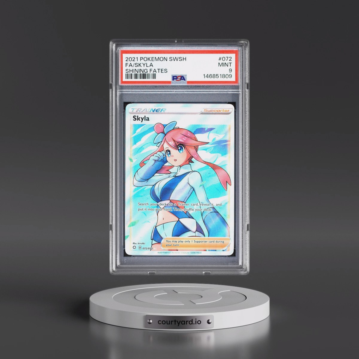 2021 Pokémon Sword & Shield Shining Fates #072 Skyla - Full Art (PSA 9 MINT)