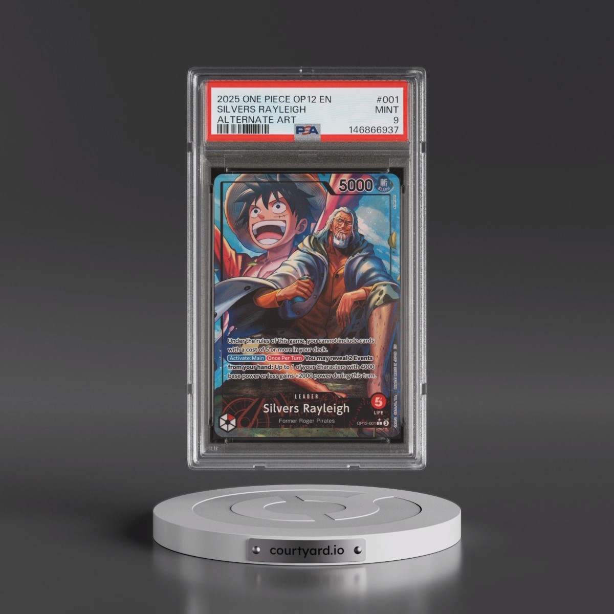 2025 One Piece OP12-Legacy of the Master #001 Silvers Rayleigh - Alternate Art (PSA 9 MINT)
