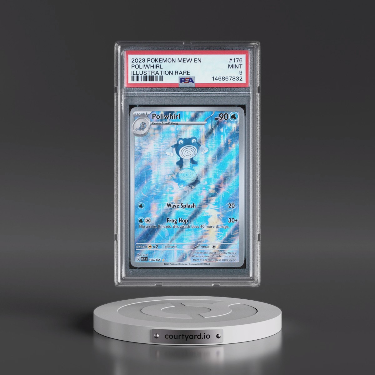 2023 Pokémon Mew EN-151 #176 Poliwhirl - Illustration Rare (PSA 9 MINT)