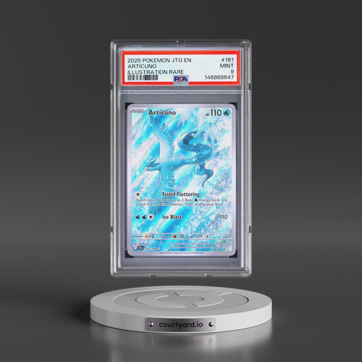 2025 Pokémon Jtg EN-Journey Together #161 Articuno - Illustration Rare (PSA 9 MINT)