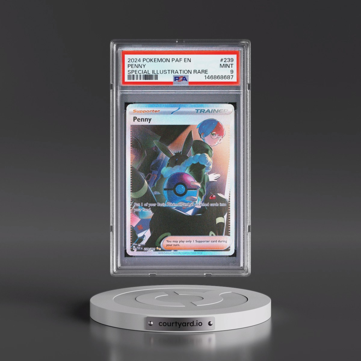 2024 Pokémon Paf EN-Paldean Fates #239 Penny - Special Illustration Rare (PSA 9 MINT)