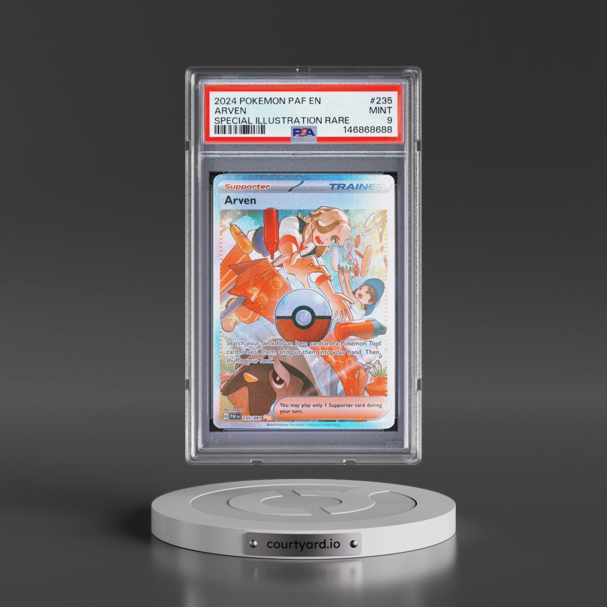2024 Pokémon Paf EN-Paldean Fates #235 Arven - Special Illustration Rare (PSA 9 MINT)
