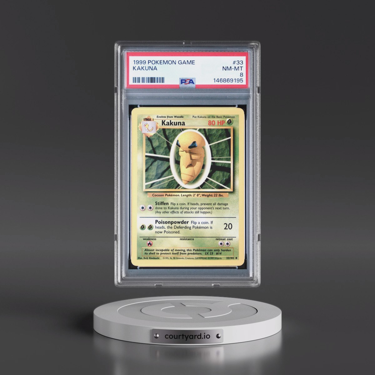 1999 Pokémon Game #33 Kakuna (PSA 8 NM-MT)