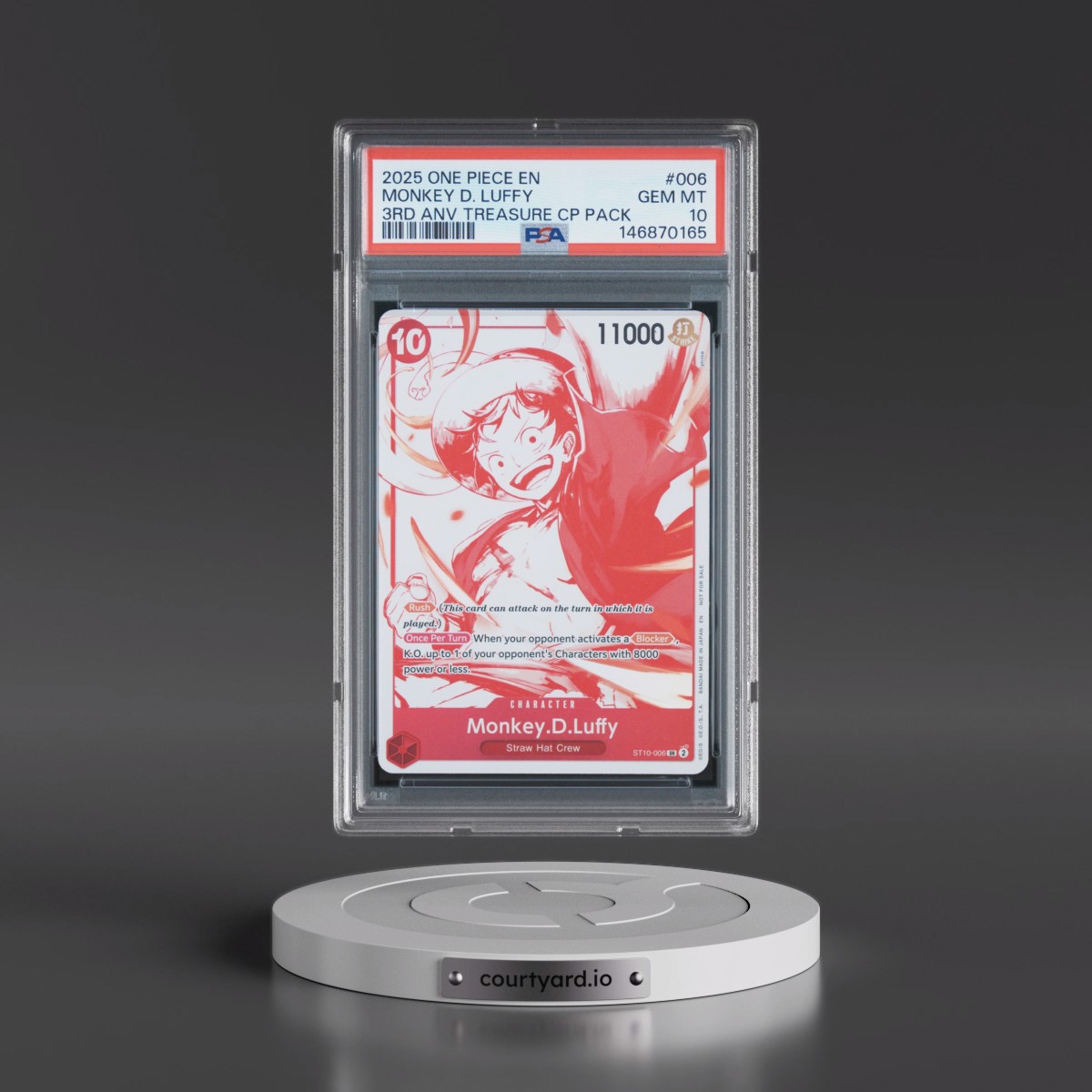 2025 One Piece 3rd Anniversary! One Piece Card Treasure Campaign Pack #006 Monkey D. Luffy (PSA 10 GEM MINT)