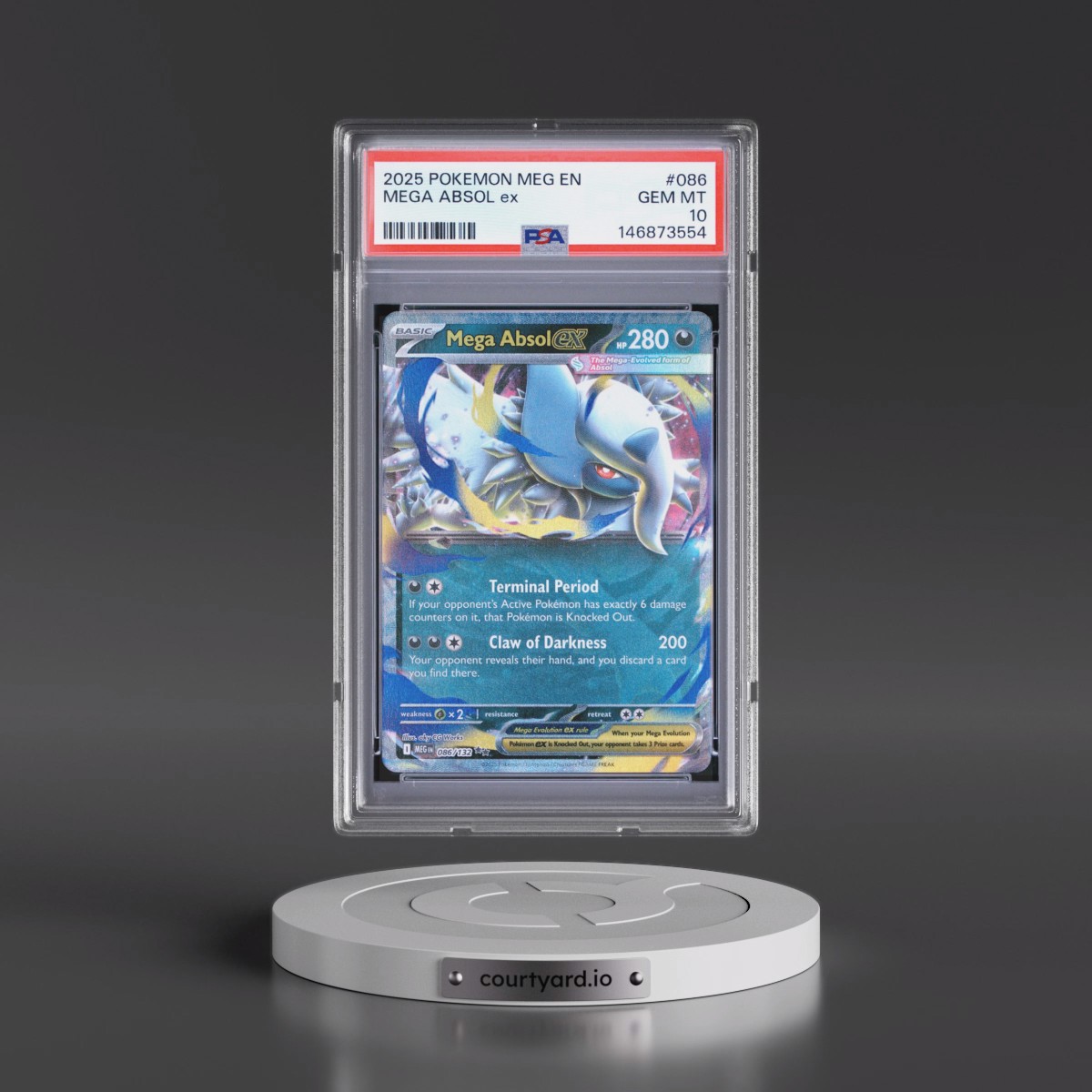 2025 Pokémon Meg EN-Mega Evolution #086 Mega Absol EX - Holo (PSA 10 GEM MINT)