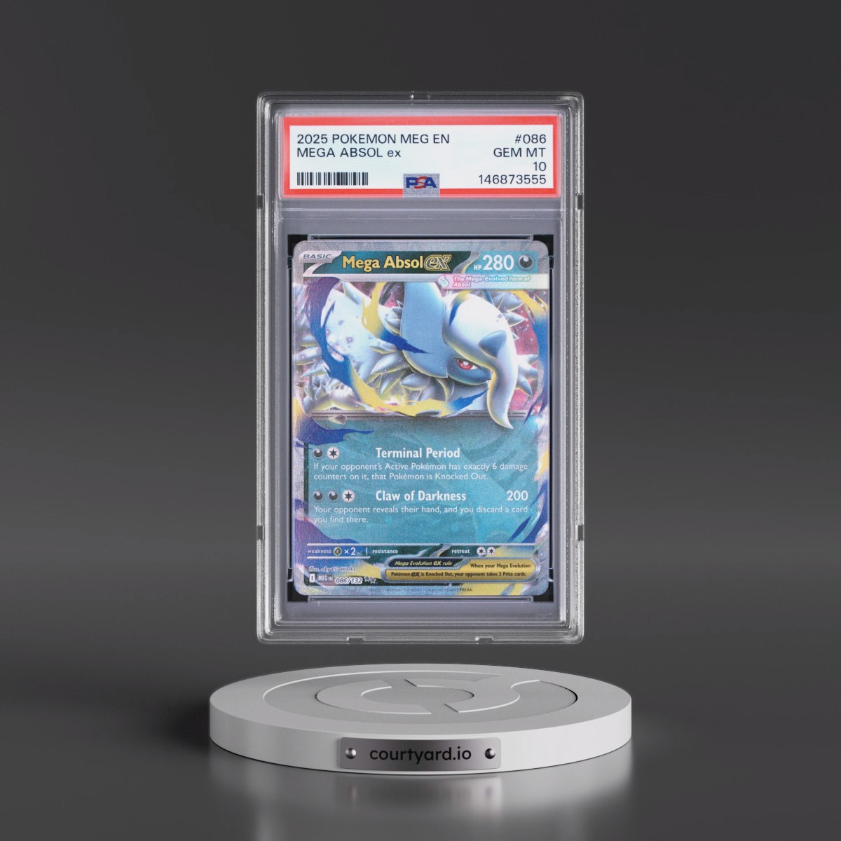 2025 Pokémon Meg EN-Mega Evolution #086 Mega Absol EX - Holo (PSA 10 GEM MINT)