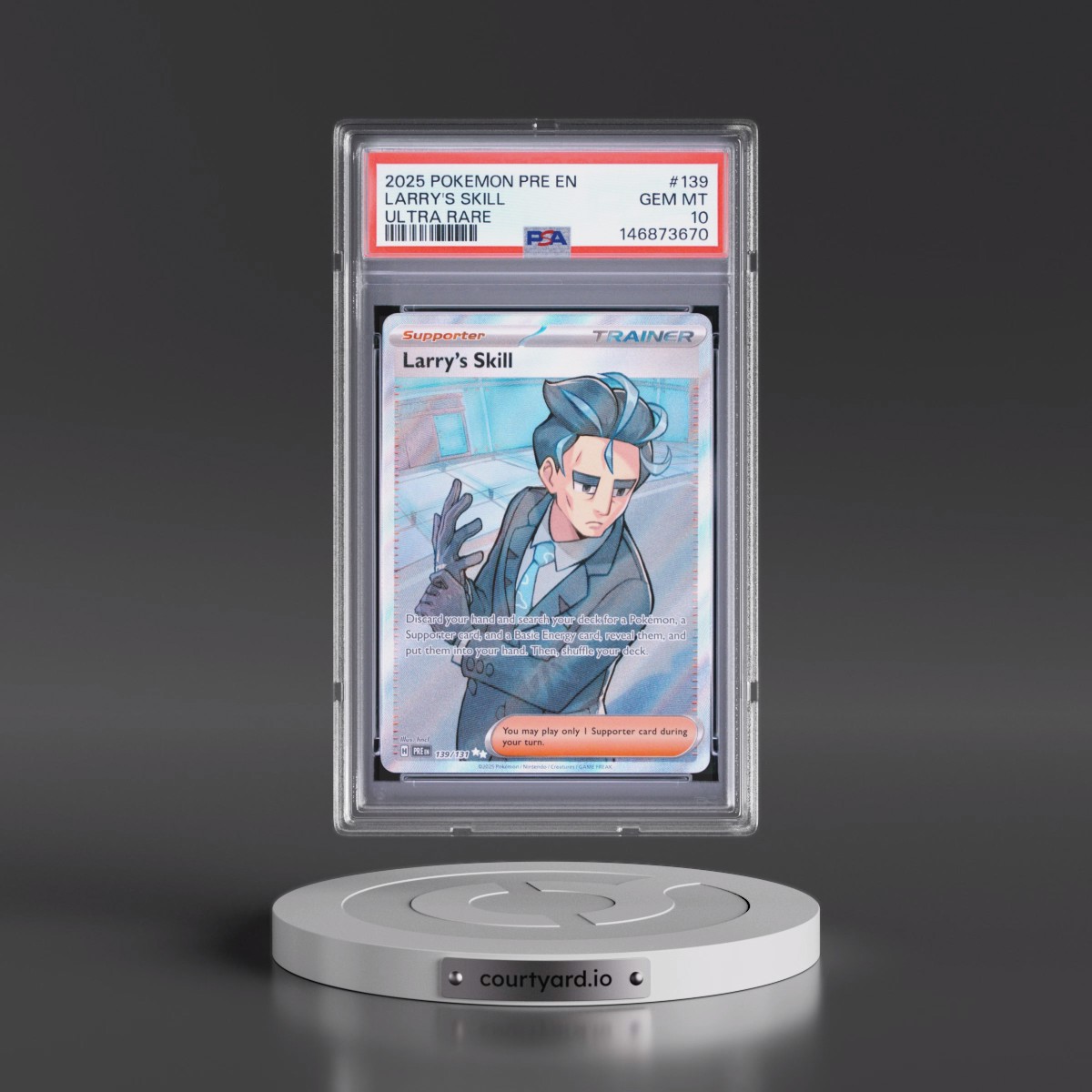 2025 Pokémon Pre EN-Prismatic Evolutions #139 Larry's Skill - Ultra Rare (PSA 10 GEM MINT)