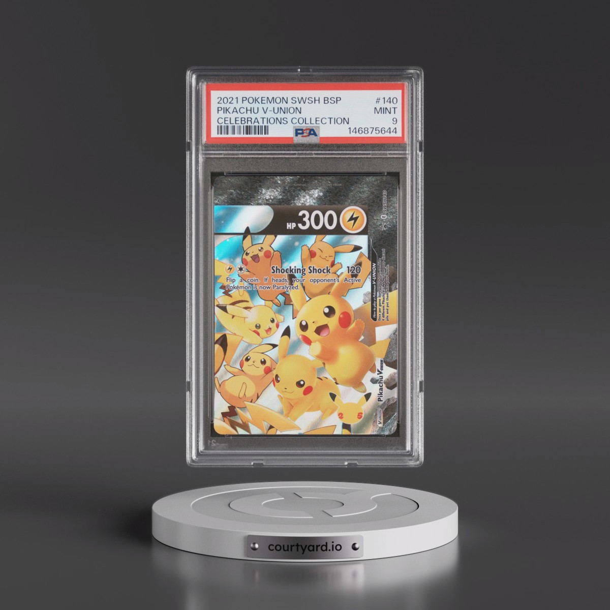 2021 Pokémon Swsh Black Star Promo #140 Pikachu V-Union - Celebrations Collection (PSA 9 MINT)