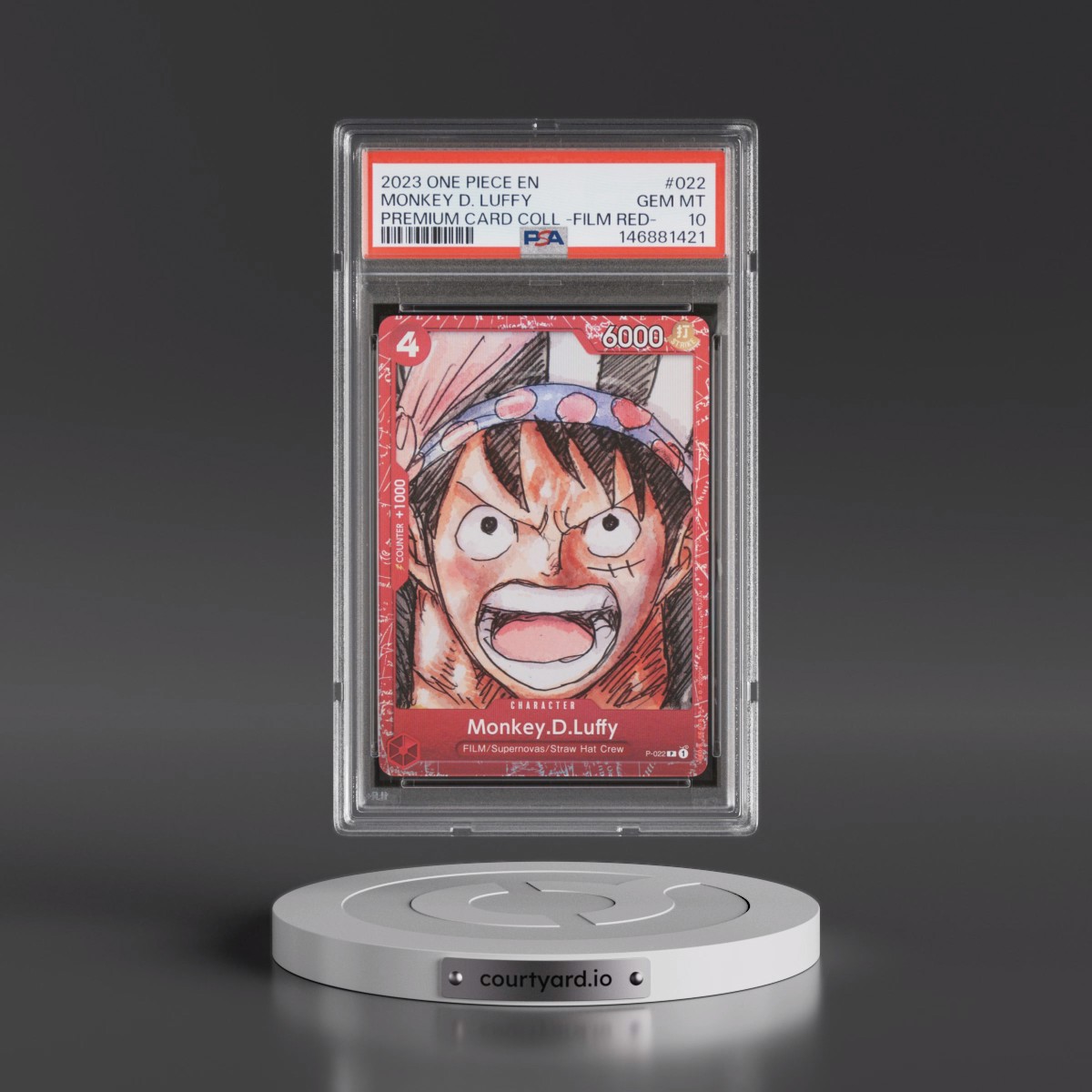 2023 One Piece Premium Card Collection -One Piece Film Red #022 Monkey D. Luffy (PSA 10 GEM MINT)