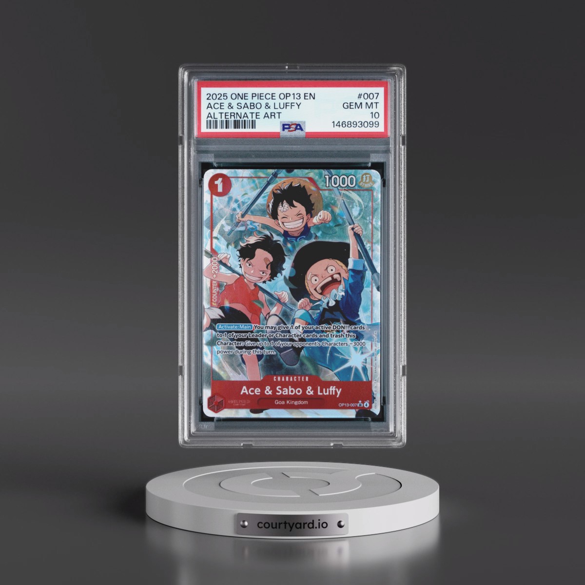 2025 One Piece OP13-Carrying on His Will #007 Ace & Sabo & Luffy - Alternate Art (PSA 10 GEM MINT)