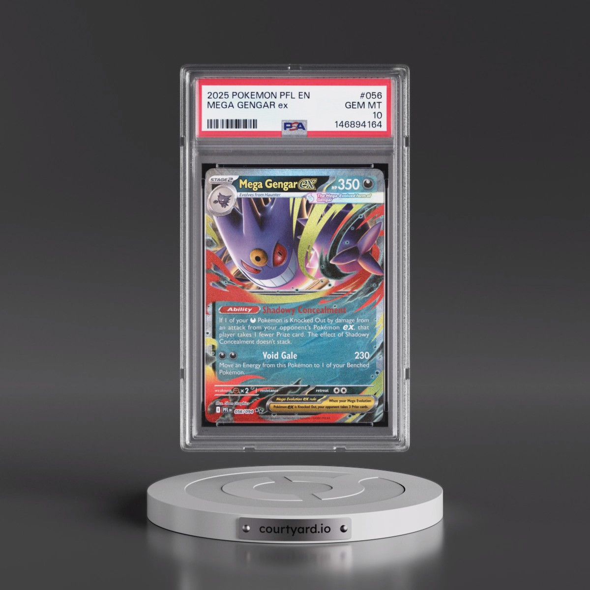2025 Pokémon Pfl EN-Phantasmal Flames #056 Mega Gengar EX - Holo (PSA 10 GEM MINT)
