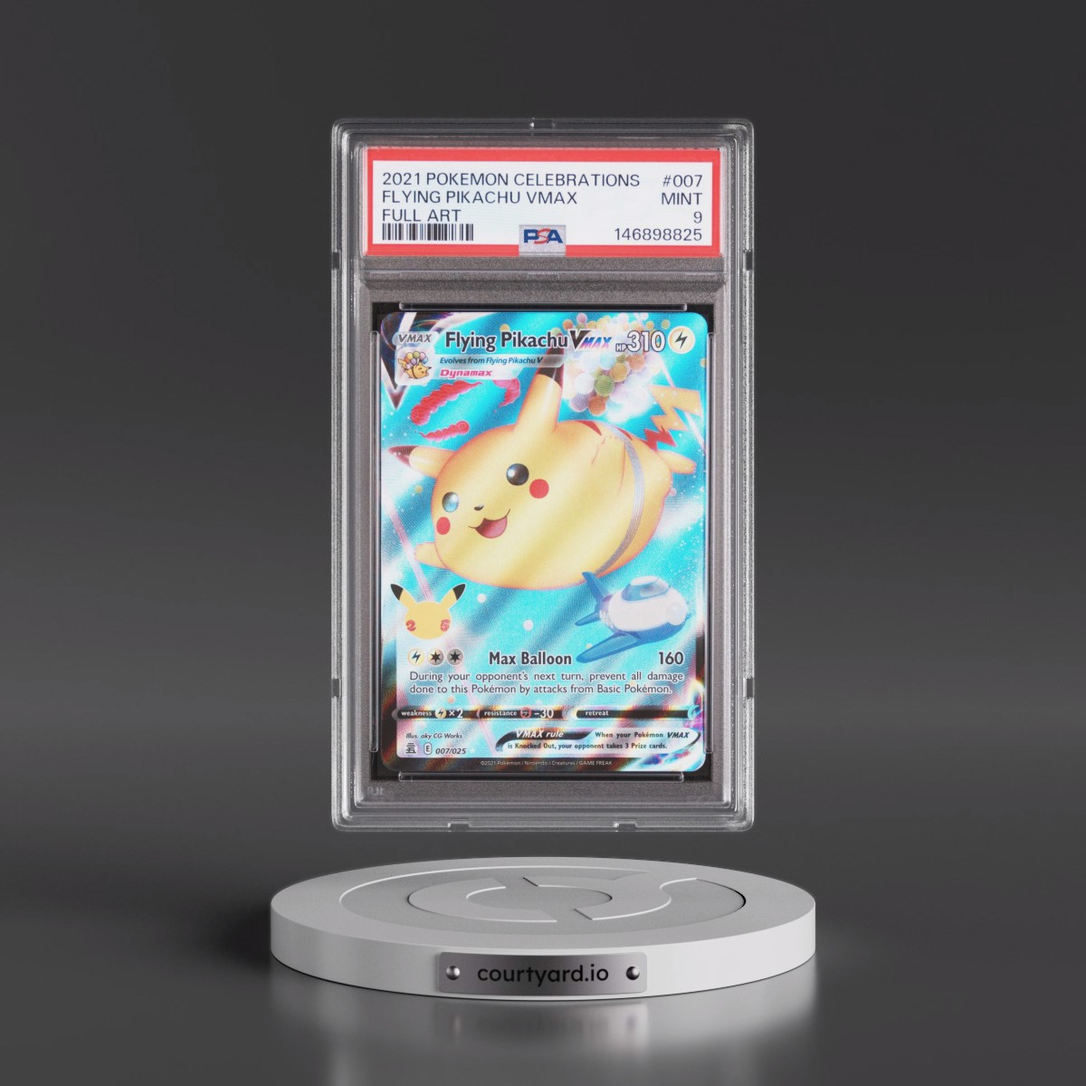 2021 Pokémon Celebrations #007 Flying Pikachu Vmax - Full Art (PSA 9 MINT)