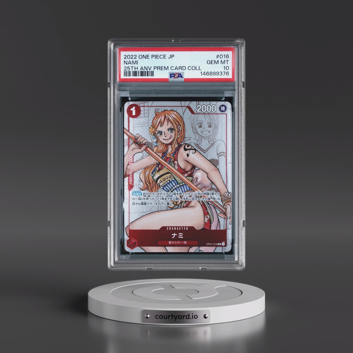 2022 One Piece Japanese 25th Anniversary Premium Card Collection #016 Nami (PSA 10 GEM MINT)