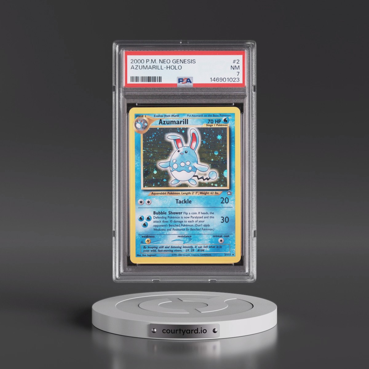 2000 Pokémon Neo Genesis #2 Azumarill - Holo (PSA 7 NM)