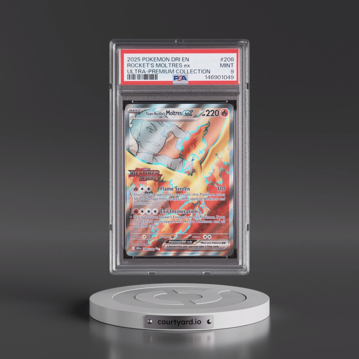 2025 Pokémon Dri EN-Destined Rivals #208 Team Rocket's Moltres EX - Holo Team Rocket's Moltres EX Ultra-Premium Collection (PSA 9 MINT)
