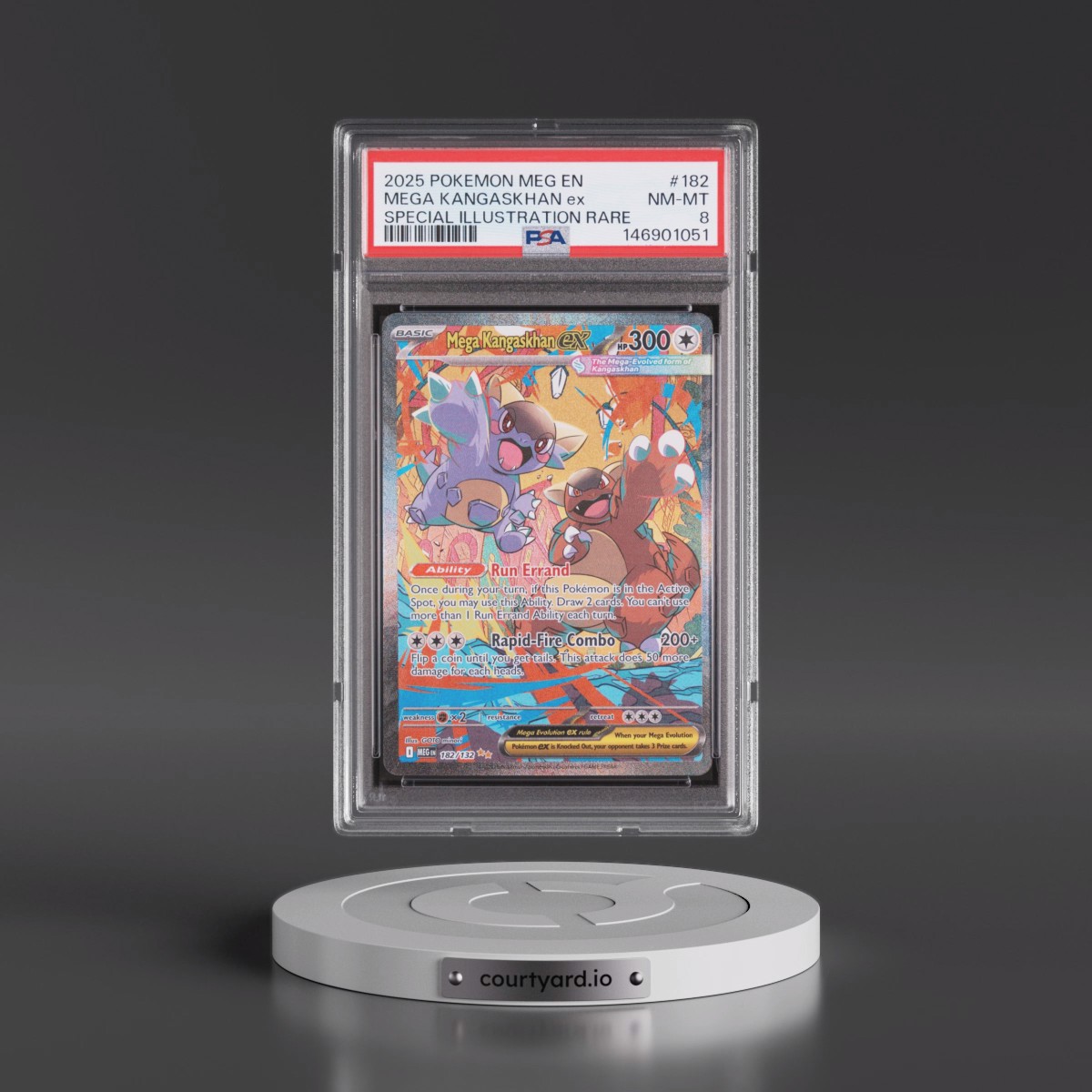 2025 Pokémon Meg EN-Mega Evolution #182 Mega Kangaskhan EX - Holo Special Illustration Rare (PSA 8 NM-MT)