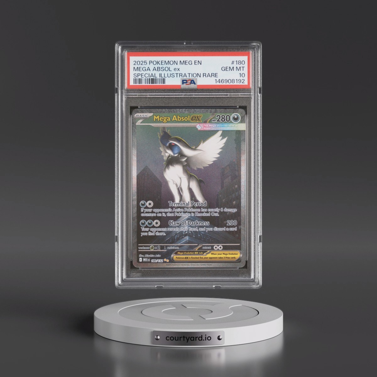 2025 Pokémon Meg EN-Mega Evolution #180 Mega Absol EX - Holo Special Illustration Rare (PSA 10 GEM MINT)
