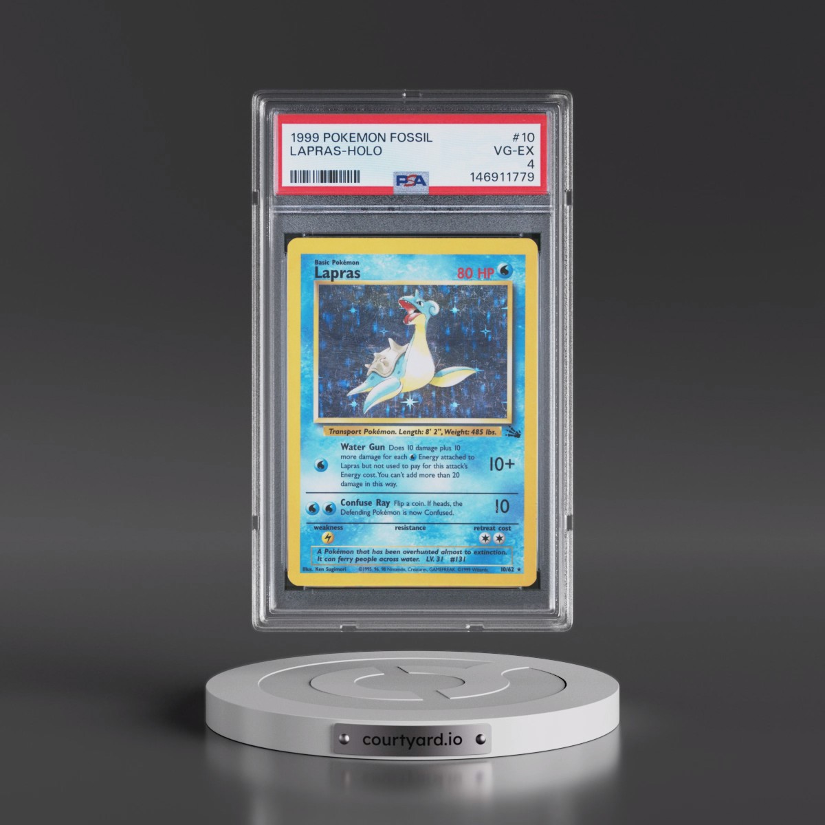 1999 Pokémon Fossil #10 Lapras - Holo (PSA 4 VG-EX)