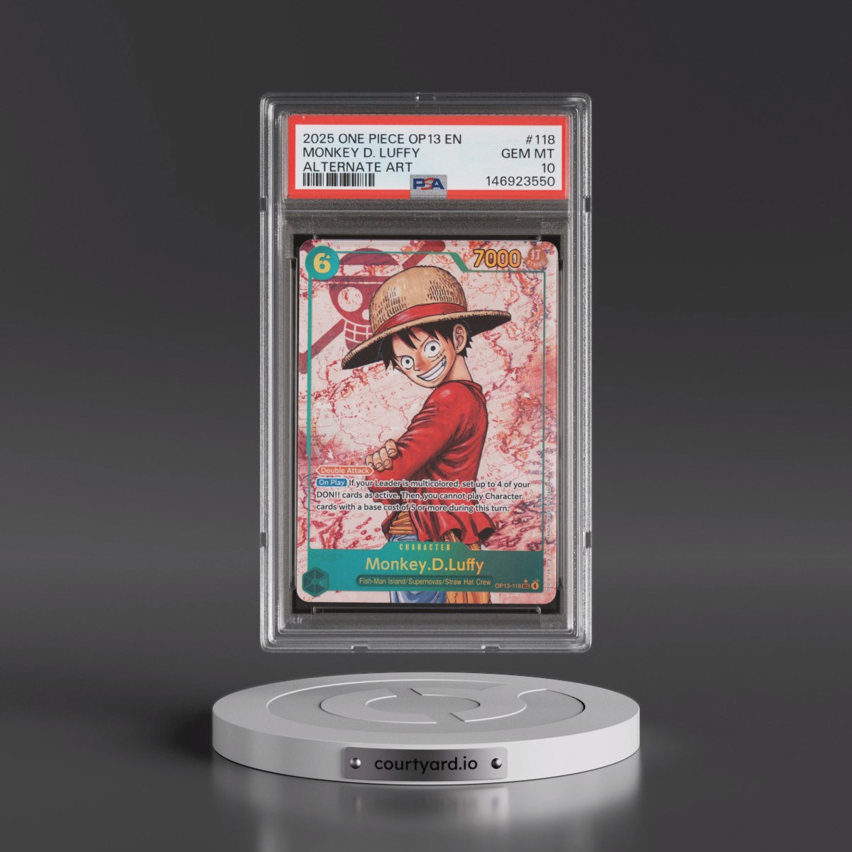2025 One Piece OP13-Carrying on His Will Monkey D. Luffy - Alternate Art #118 PSA 10