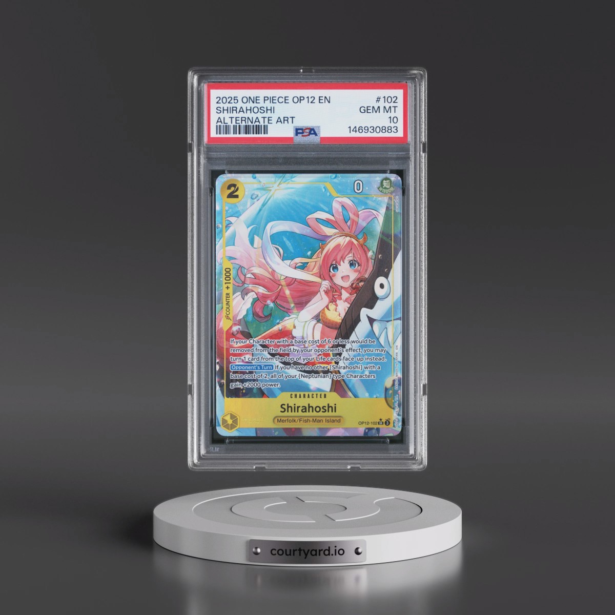 2025 One Piece OP12-Legacy of the Master #102 Shirahoshi - Alternate Art (PSA 10 GEM MINT)