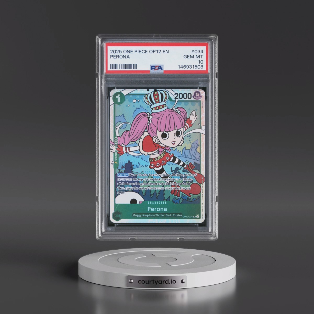 2025 One Piece OP12-Legacy of the Master #034 Perona (PSA 10 GEM MINT)