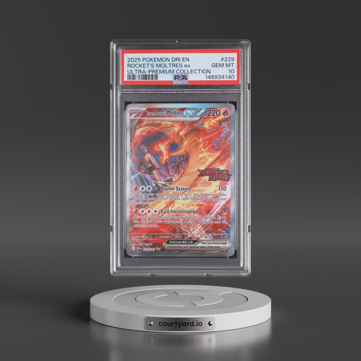 2025 Pokémon Dri EN-Destined Rivals Team Rocket's Moltres EX - Holo Team Rocket's Moltres EX Ultra-Premium Collection #229 PSA 10