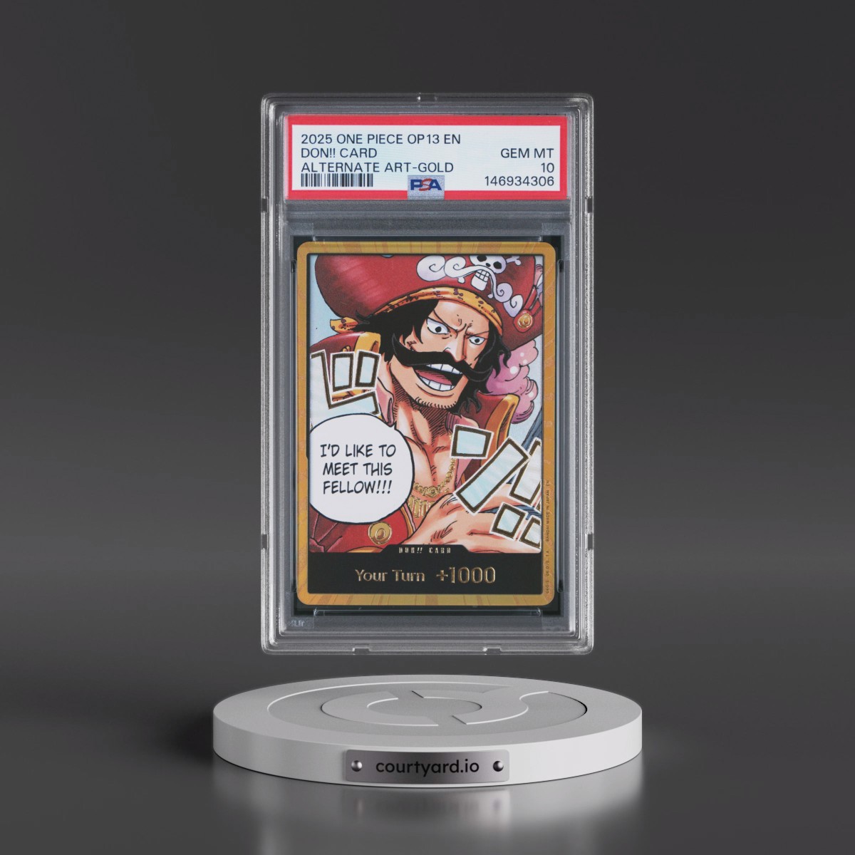 2025 One Piece OP13-Carrying on His Will Don!! Card - Alternate Art-Gold PSA 10