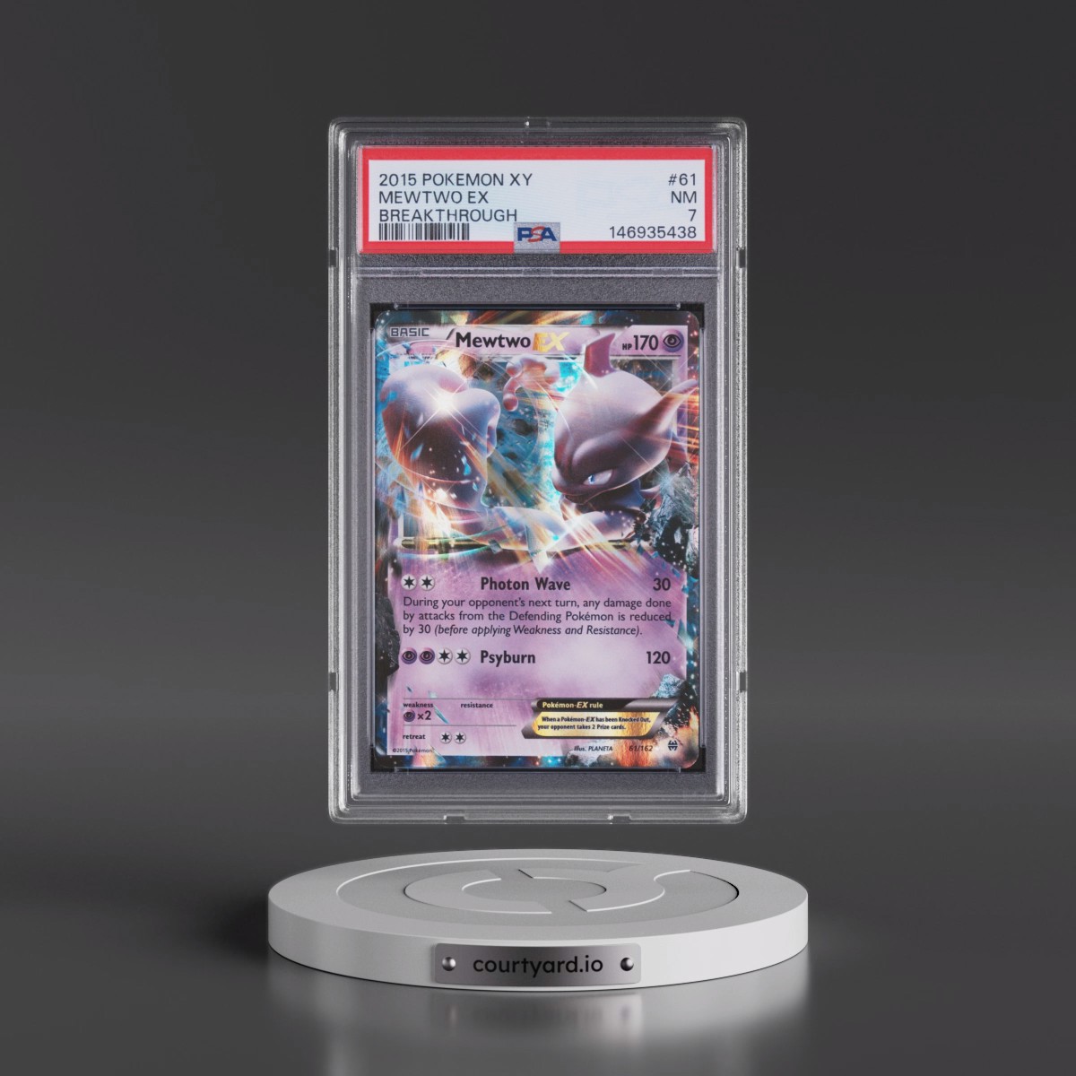 2015 Pokémon XY Breakthrough #61 Mewtwo EX - Holo (PSA 7 NM)