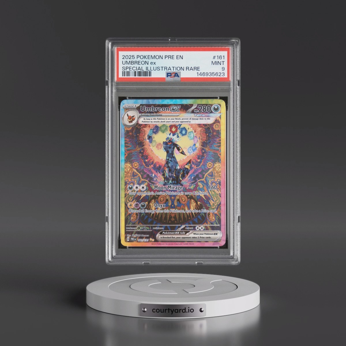2025 Pokémon Pre EN-Prismatic Evolutions #161 Umbreon EX - Holo Special Illustration Rare (PSA 9 MINT)