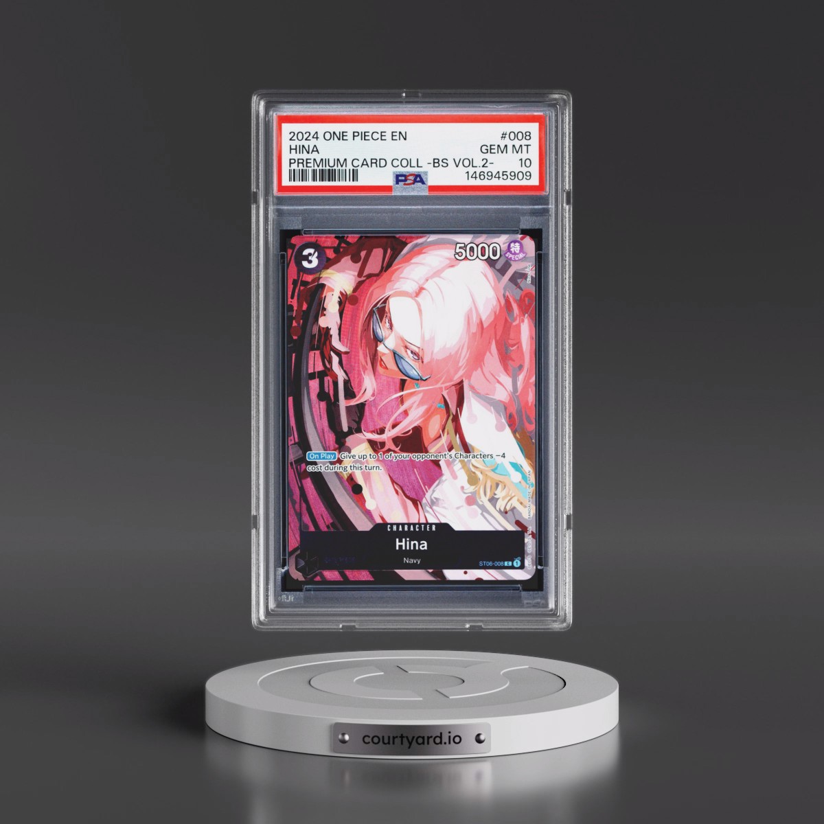 2024 One Piece Premium Card Collection -Best Selection Vol.2 #008 Hina (PSA 10 GEM MINT)