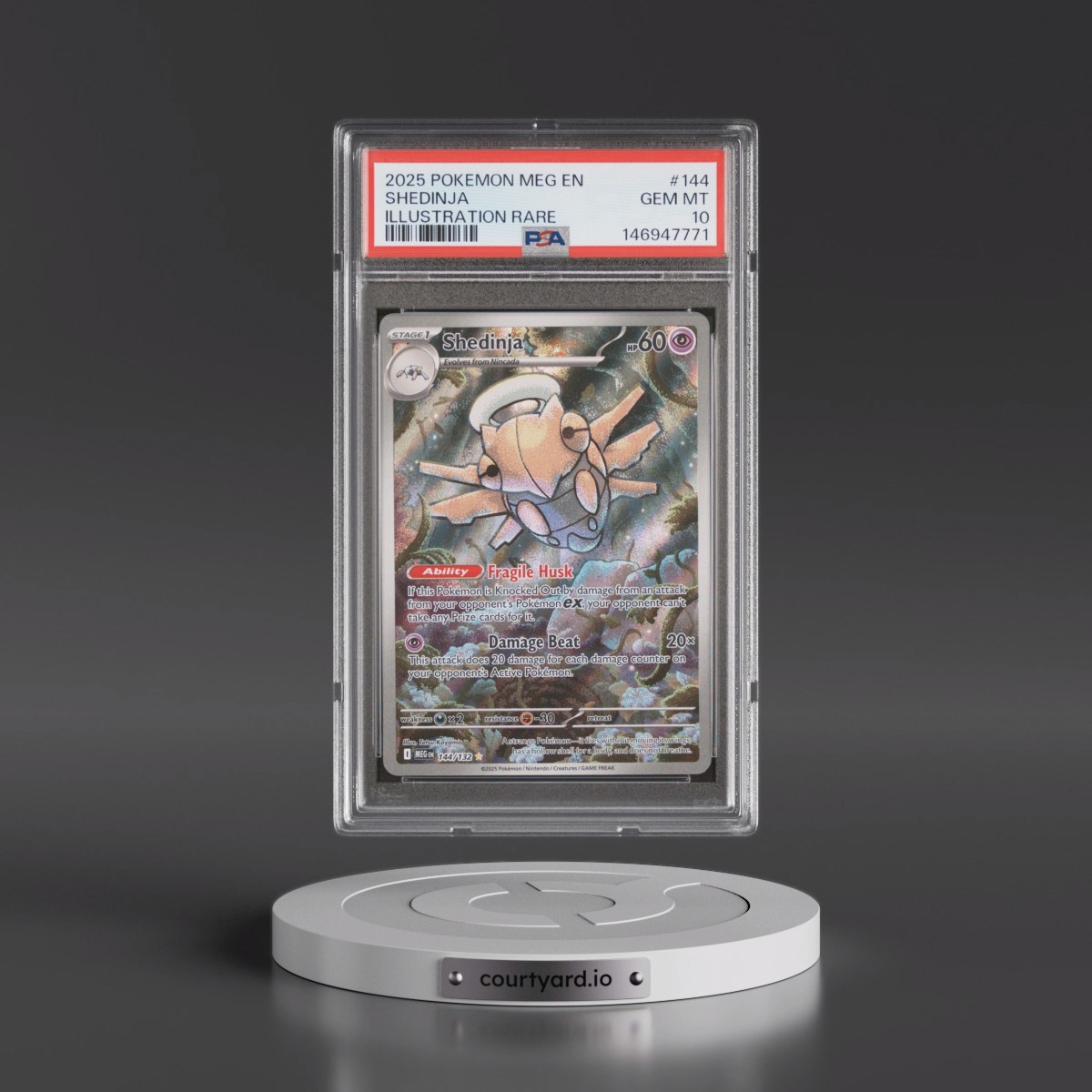 2025 Pokémon Meg EN-Mega Evolution #144 Shedinja - Illustration Rare (PSA 10 GEM MINT)