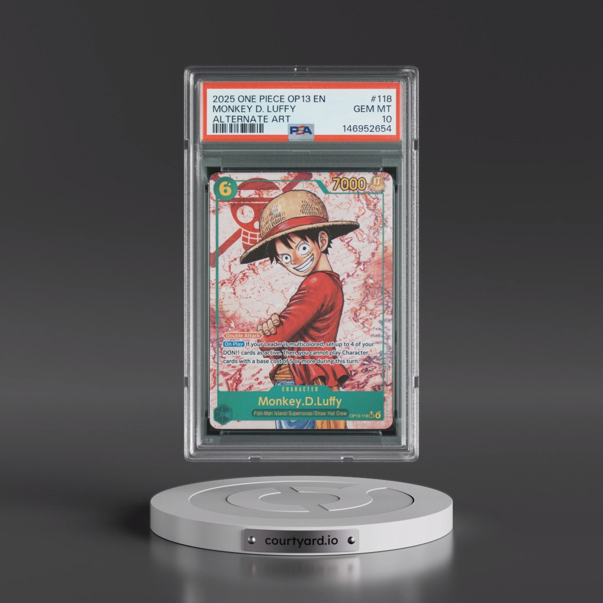 2025 One Piece OP13-Carrying on His Will #118 Monkey D. Luffy - Alternate Art (PSA 10 GEM MINT)