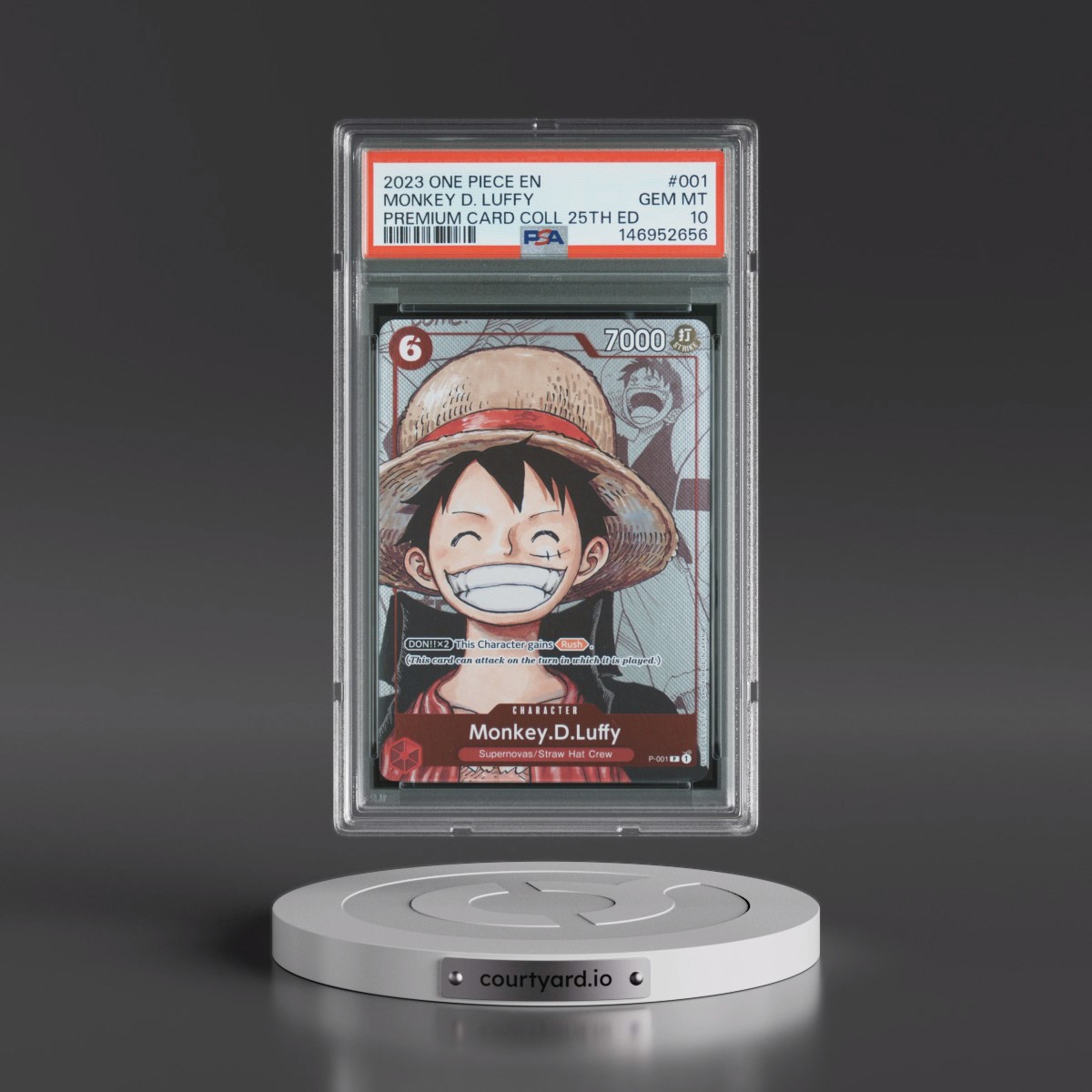 2023 One Piece Premium Bandai Premium Card Collection 25th Edition #001 Monkey D. Luffy (PSA 10 GEM MINT)