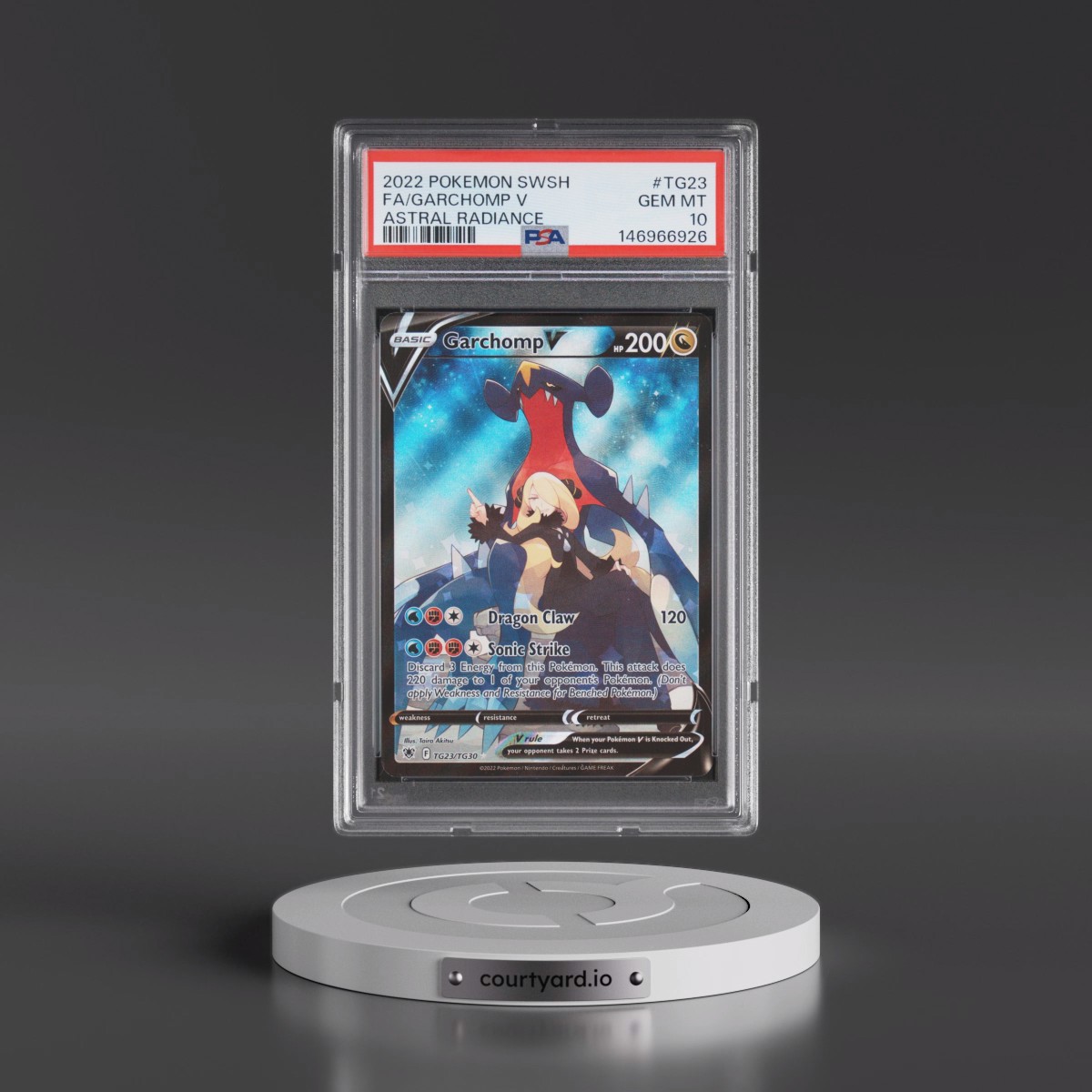 2022 Pokémon Sword & Shield Astral Radiance #TG23 Garchomp V - Holo Full Art (PSA 10 GEM MINT)