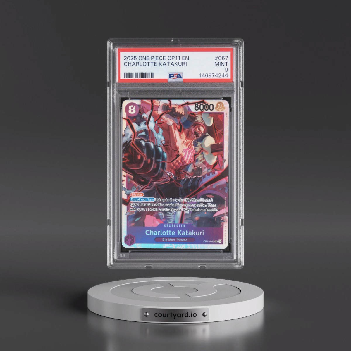 2025 One Piece OP11-A Fist of Divine Speed #067 Charlotte Katakuri (PSA 9 MINT)