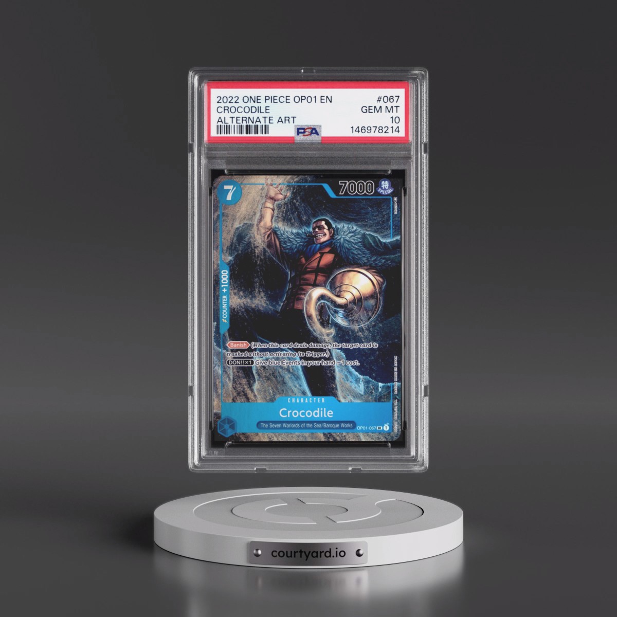 2022 One Piece OP01-Romance Dawn #067 Crocodile - Alternate Art (PSA 10 GEM MINT)