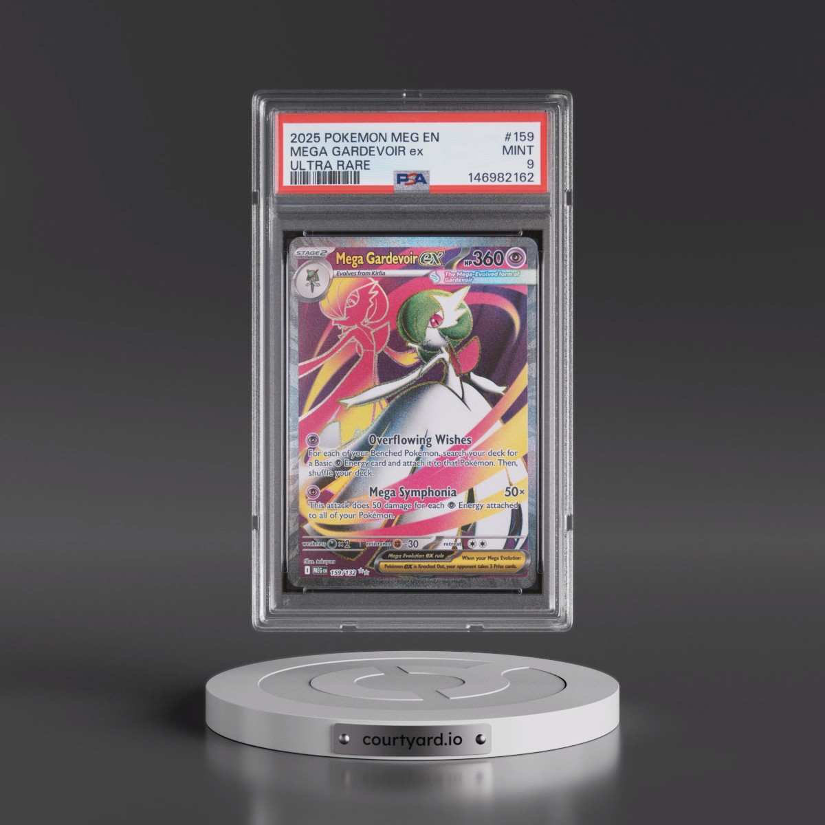 2025 Pokémon Meg EN-Mega Evolution #159 Mega Gardevoir EX - Holo Ultra Rare (PSA 9 MINT)