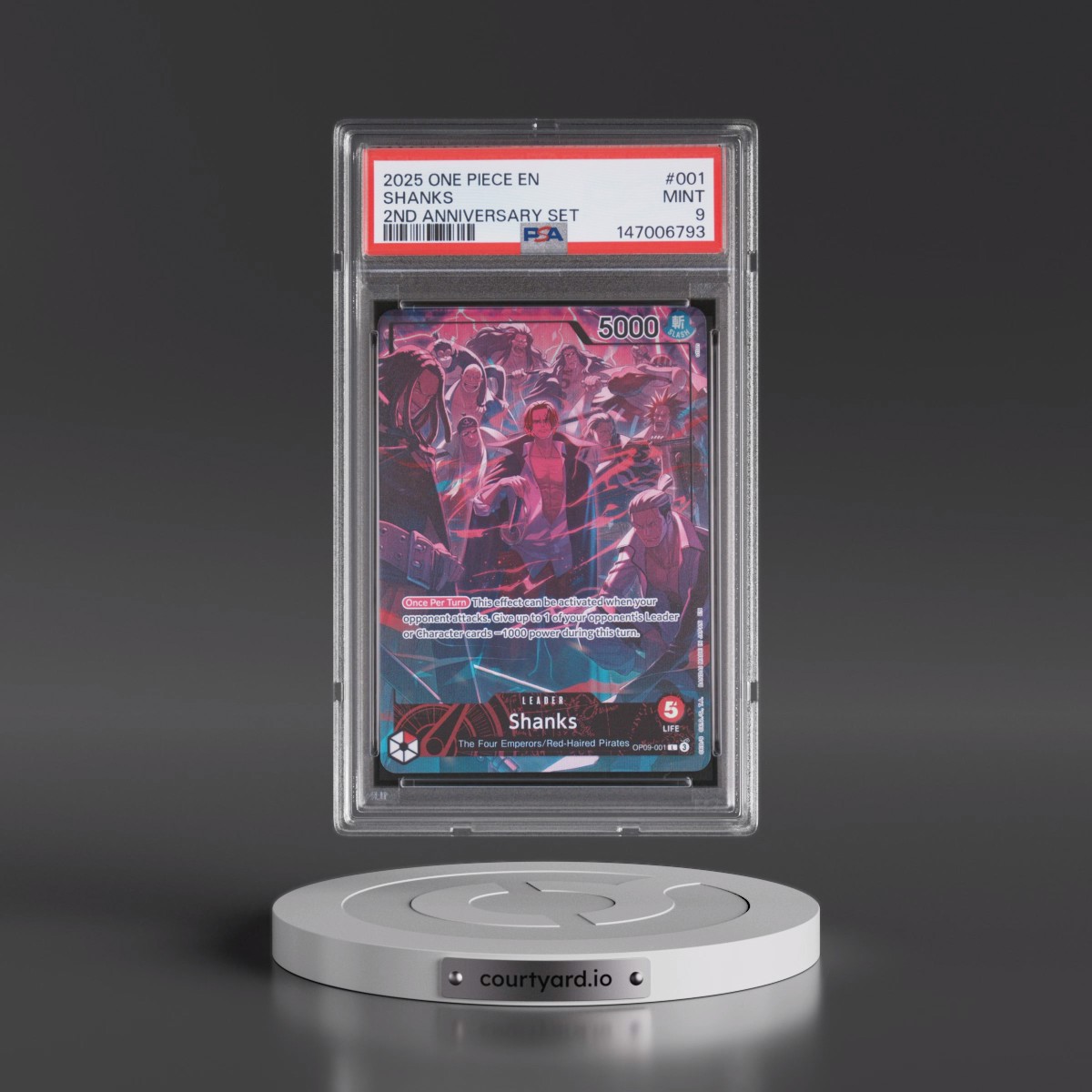 2025 One Piece English Version 2nd Anniversary Set #001 Shanks (PSA 9 MINT)