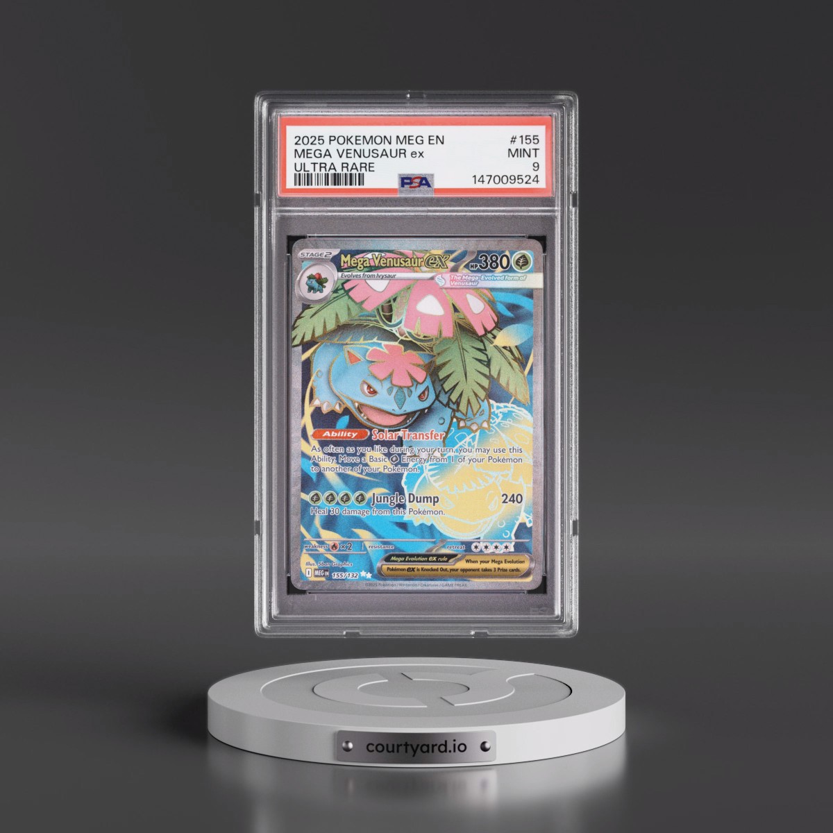 2025 Pokémon Meg EN-Mega Evolution #155 Mega Venusaur EX - Holo Ultra Rare (PSA 9 MINT)