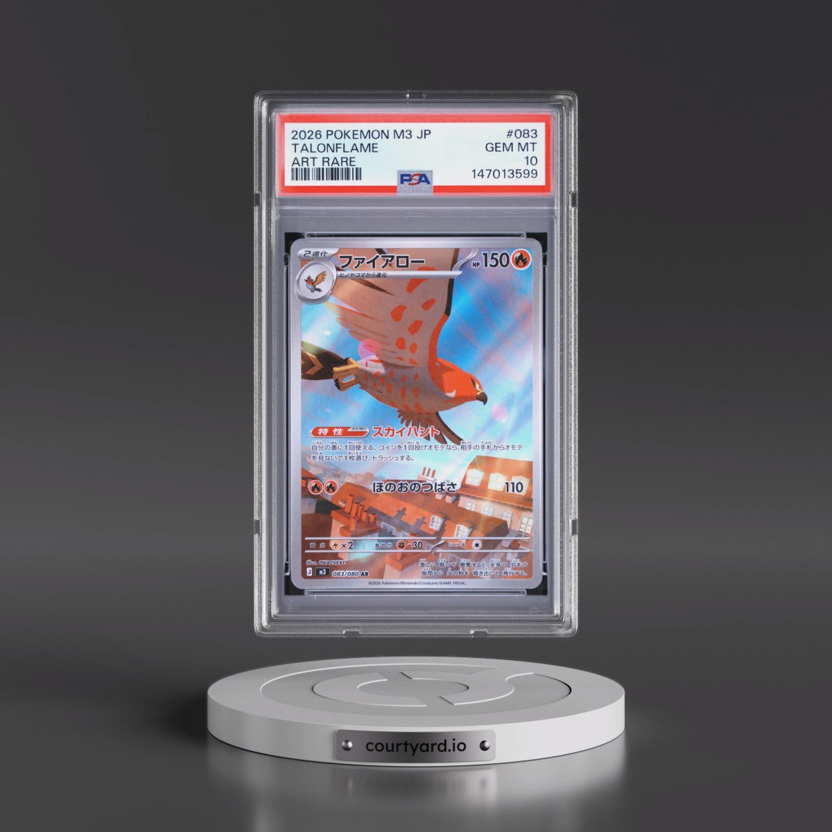 2026 Pokémon M3-Nullifying Zero #083 Talonflame - Art Rare (PSA 10 GEM MINT)