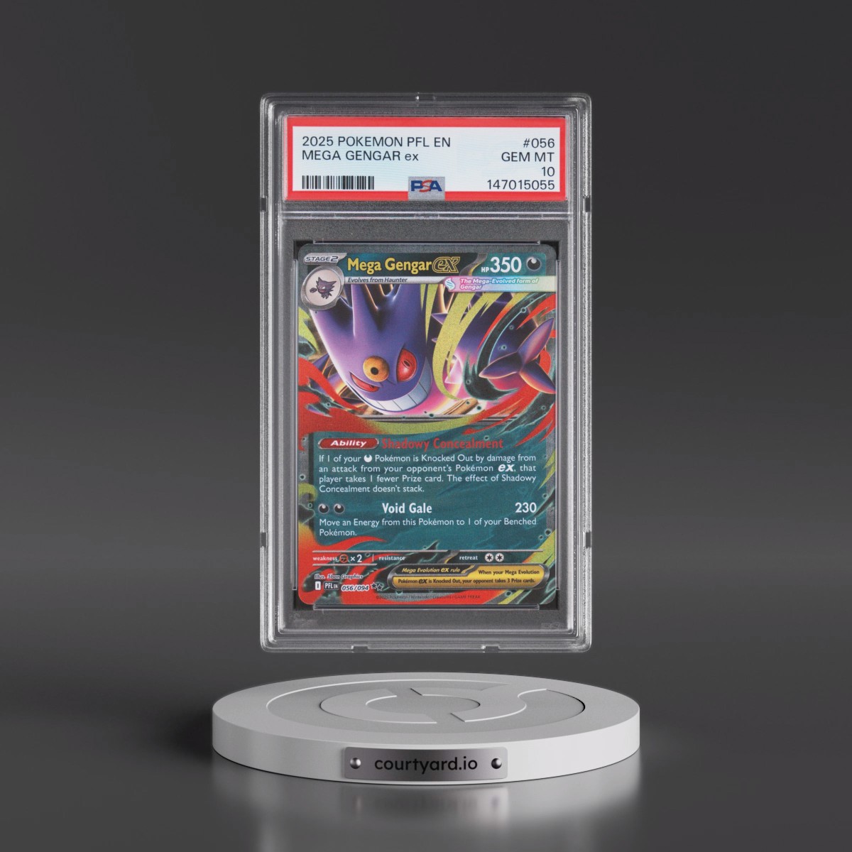 2025 Pokémon Pfl EN-Phantasmal Flames #056 Mega Gengar EX - Holo (PSA 10 GEM MINT)