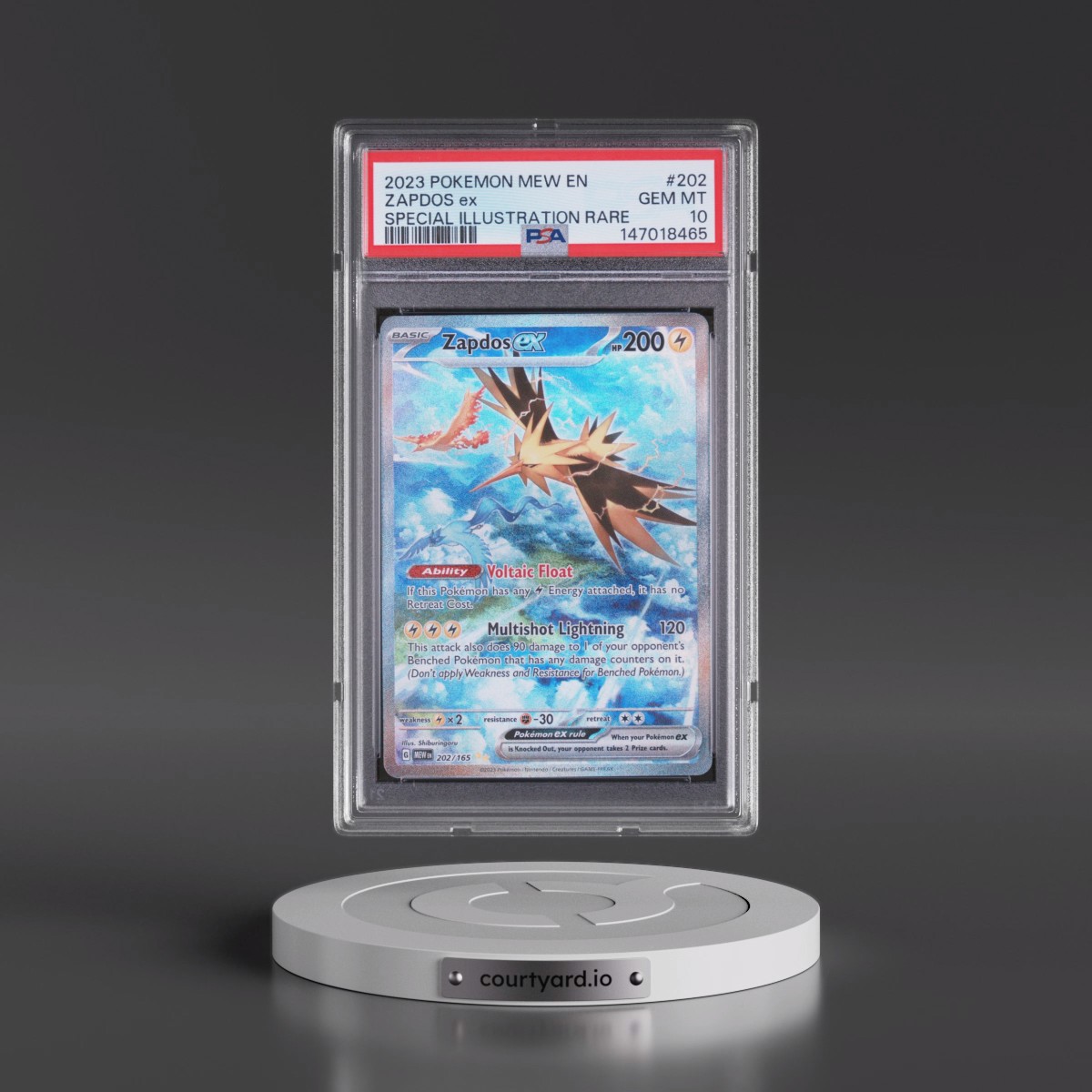 2023 Pokémon Mew EN-151 #202 Zapdos EX - Holo Special Illustration Rare (PSA 10 GEM MINT)
