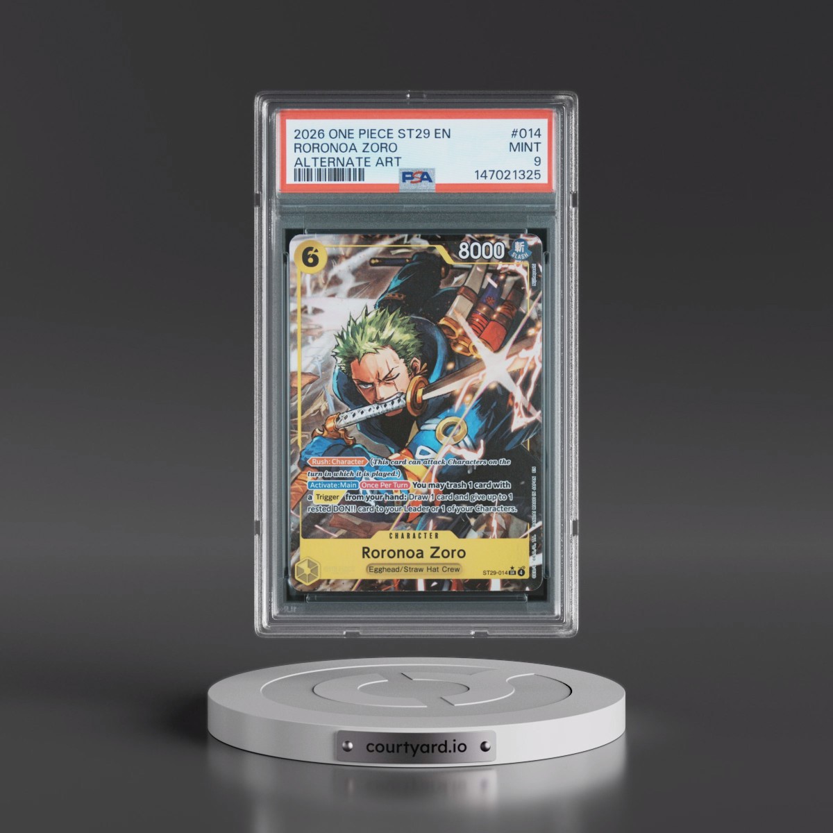 2026 One Piece Starter Deck ST29-Egghead #014 Roronoa Zoro - Alternate Art (PSA 9 MINT)