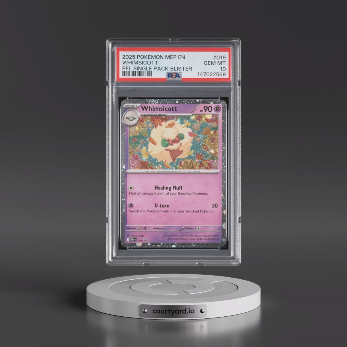 2025 Pokémon Mep EN-Me Black Star Promo Whimsicott - Phantasmal Flames Single Pack Blister #019 PSA 10