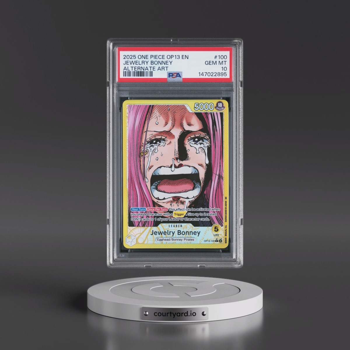 2025 One Piece OP13-Carrying on His Will #100 Jewelry Bonney - Alternate Art (PSA 10 GEM MINT)