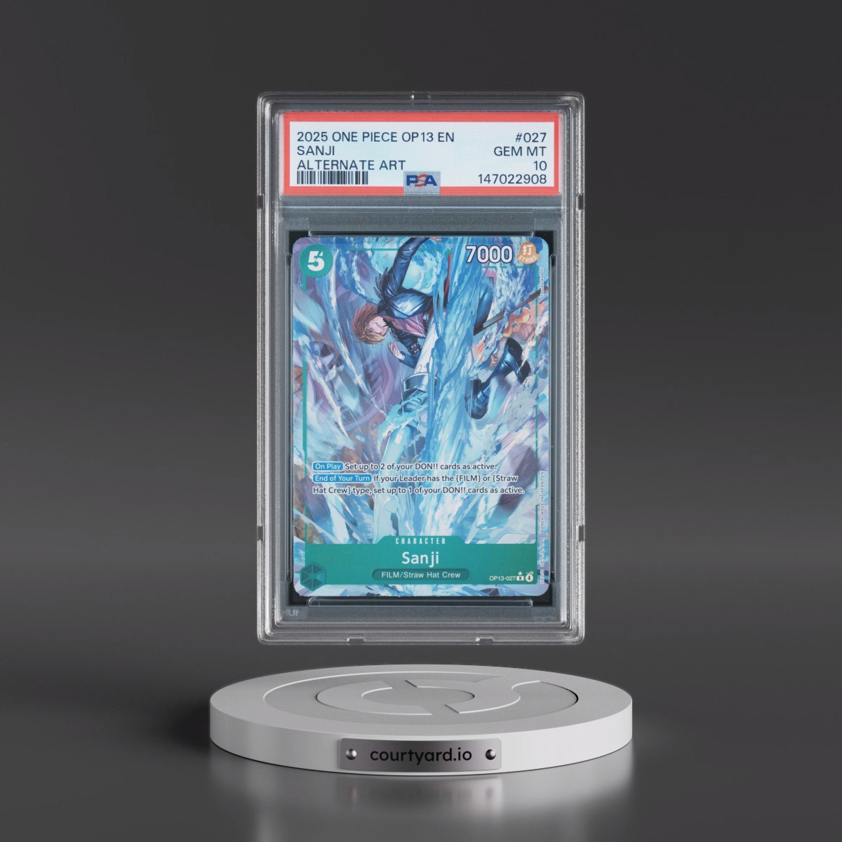 2025 One Piece OP13-Carrying on His Will #027 Sanji - Alternate Art (PSA 10 GEM MINT)