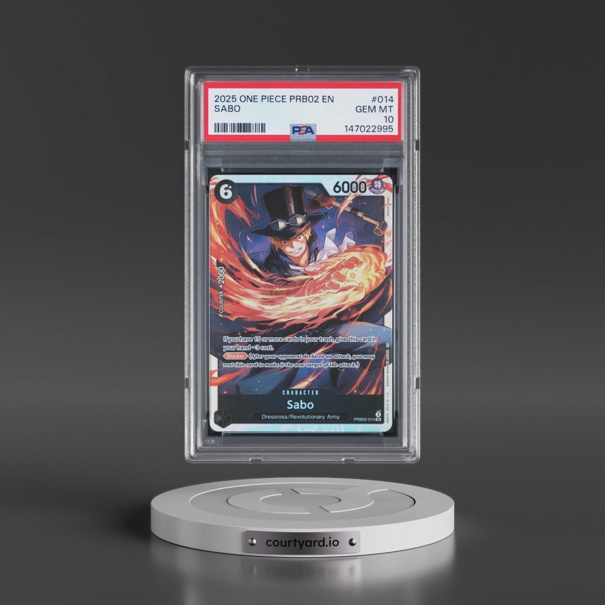 2025 One Piece PRB02-Premium Booster -One Piece Card the Best- Vol.2 #014 Sabo (PSA 10 GEM MINT)