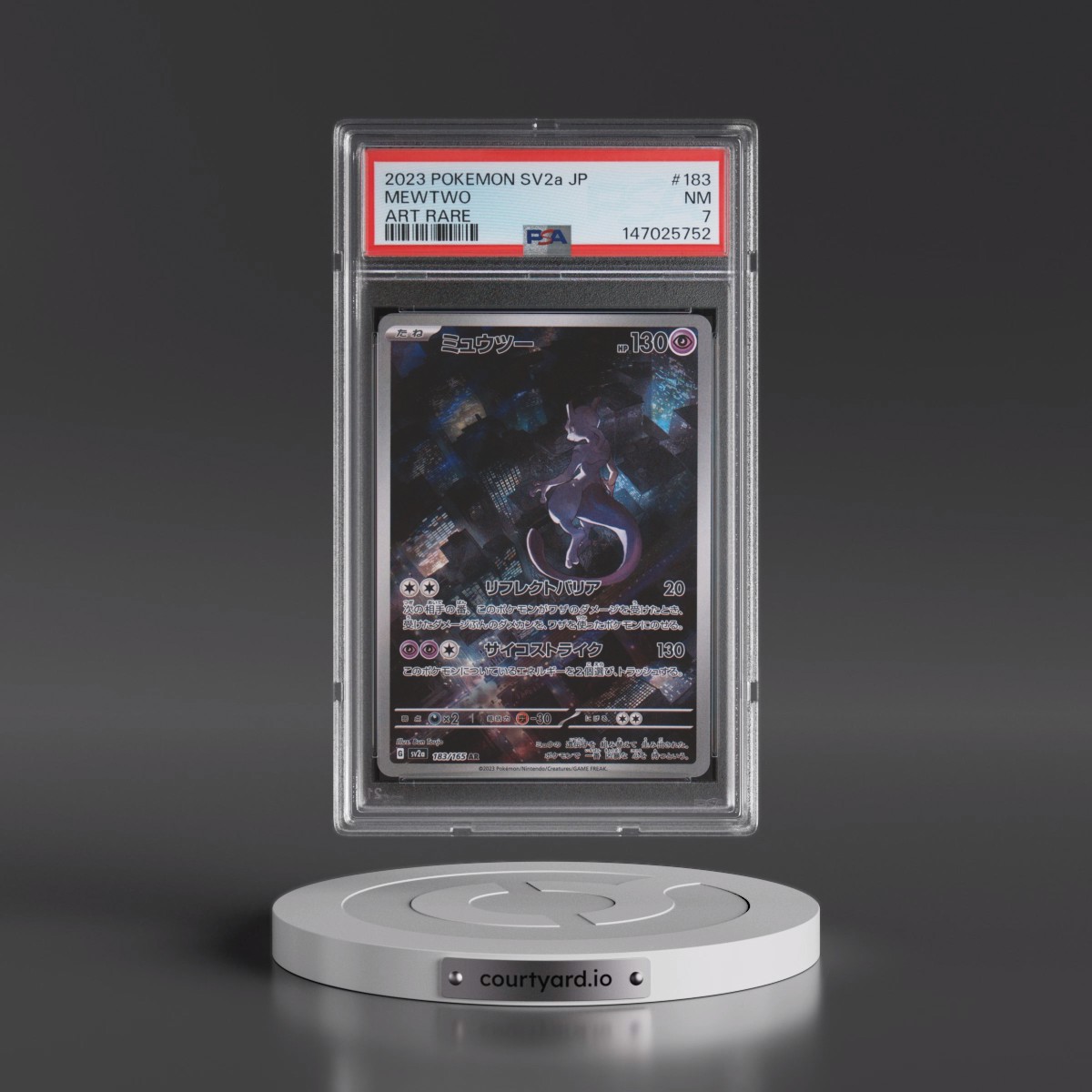 2023 Pokémon Sv2a-Pokémon Card 151 #183 Mewtwo - Art Rare (PSA 7 NM)