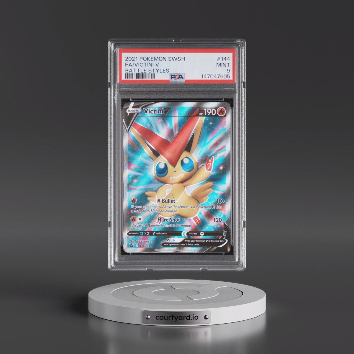 2021 Pokémon Sword & Shield Battle Styles #144 Victini V - Holo Full Art (PSA 9 MINT)