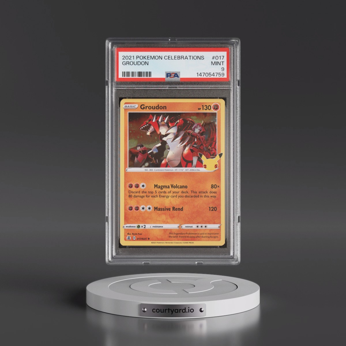 2021 Pokémon Celebrations #017 Groudon (PSA 9 MINT)
